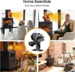 4 Blades Wood Stove Fans Heat Powered