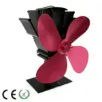 4 Blades Wood Stove Fans Heat Powered