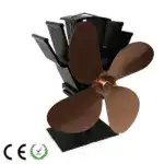 4 Blades Wood Stove Fans Heat Powered