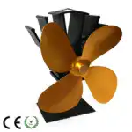 4 Blades Wood Stove Fans Heat Powered