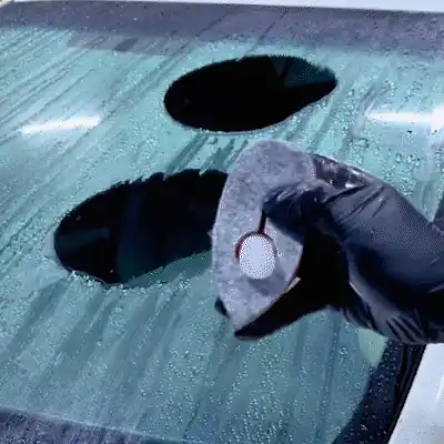 Windshield cleaning demonstration